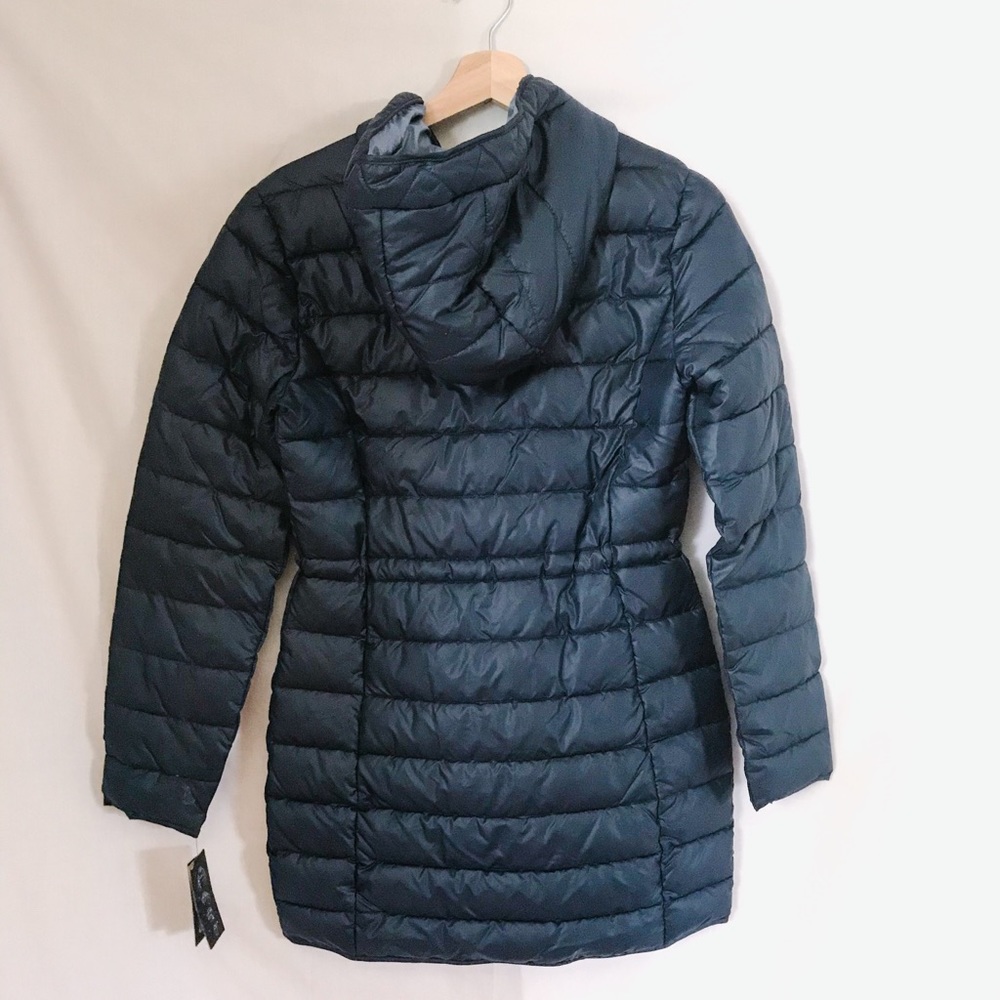 kenneth cole // navy long packable puffer - Picture 6 of 7